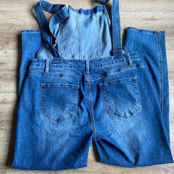 KanCan Estilo jean overalls open back 1X denim bib overalls - Picture 10 of 16